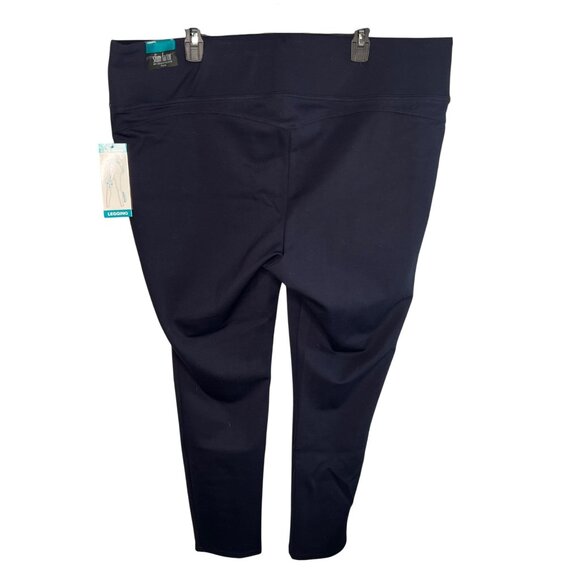 NWT Slim Factor By Investments Plus 4-Way Stretch Leggings Navy Contours Smooths - Picture 2 of 13